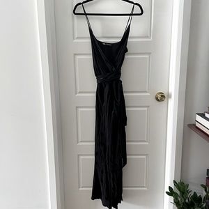 ZARA black wrap polka dot maxi dress US Size XS